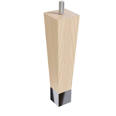 6 Square Tapered Leg With Bolt And 1 Satin Brass Ferrule - Ash